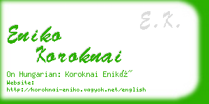 eniko koroknai business card